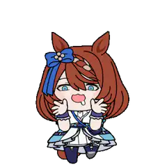 chibi horse girl excited