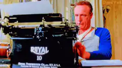 Hemingway typing fuck on Royal typewriter