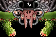 pink monster with tv head