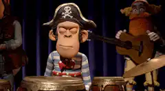 Monkey pirate drummer bored