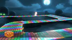 Mario Kart Rainbow Road night track