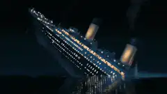 Titanic sinking at night