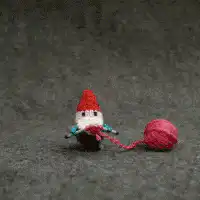 knitting gnome with yarn