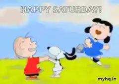 Charlie Brown, Snoopy, and Lucy dancing