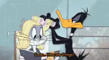 Daffy Duck and Lola Bunny in bed