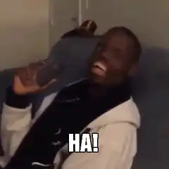 Man laughing got him