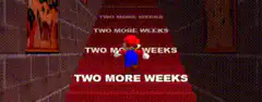 Mario walking on red carpet with text