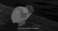 Crying girl by water it's just a dream