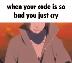 sasuke crying when code is bad