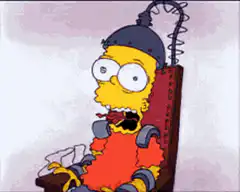 Bart Simpson electrocuted in chair