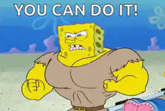 Muscular SpongeBob flexing