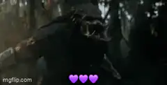 Predator roaring with hearts