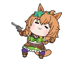 Chibi fox girl with gun