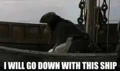 Jack Sparrow goes down with the ship