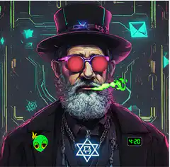 Cybernetic Rabbi with Laser Eyes