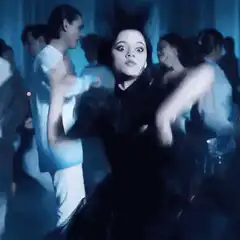 Wednesday Addams dancing at the rave