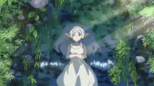 Elven girl in forest with glowing lights