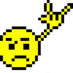 Pixel bomb emoji with hand