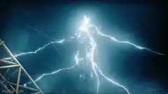 The Flash absorbing lightning