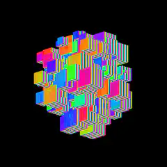 Colorful glitch cube
