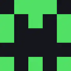 Green and Black Pixel Cross Pattern
