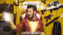 Ryan Reynolds as Shazam Lightning Hands
