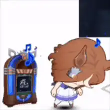 horse girl dancing with jukebox