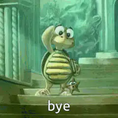turtle and starfish say bye