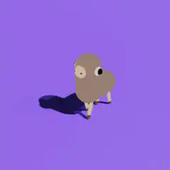 3d sheep on purple background