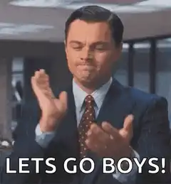 Leonardo DiCaprio clapping lets go boys