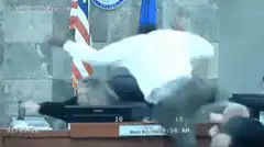Man falls off chair in courtroom