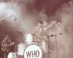 The Who drummer smashing cymbal