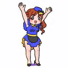 anime girl waving excitedly