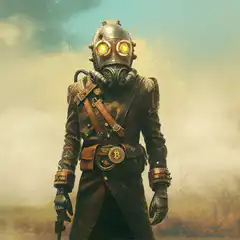 Bitcoin Diver in Post-Apocalyptic Wasteland