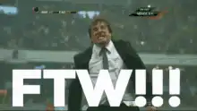 Man celebrating FTW
