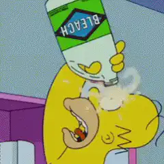 Homer Simpson drinks bleach