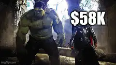 Hulk punches Thor with $58K text