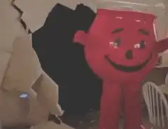 Kool-Aid Man breaks wall saying oh yeah