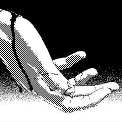 Hand with blood and butterfly
