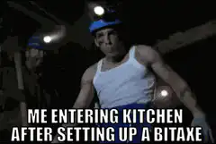 Me entering kitchen after setting up a bitaxe
