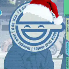 Smiley face with Santa hat crying