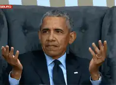 Obama shrugging and looking around