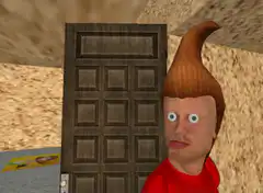 3d man with big hair and googly eyes