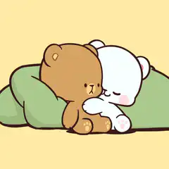 Cute bears hugging with hearts