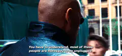 Morpheus explains the Matrix