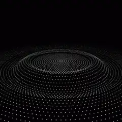 White dots forming a vortex on black background