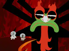 Demon Lord breathes fire on two astronauts