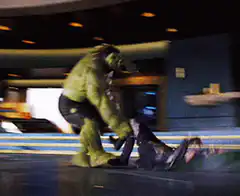 Hulk smashes Loki