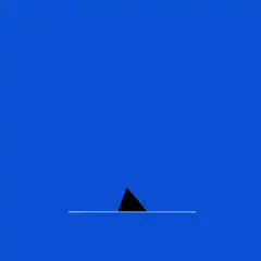 Black triangle and white pentagon bouncing