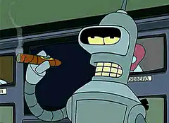 Bender smoking a cigar